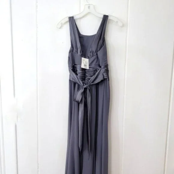 David's Bridal Gray Sleeveless Chiffon Gown Women's Size 6 NWT - Picture 4 of 5